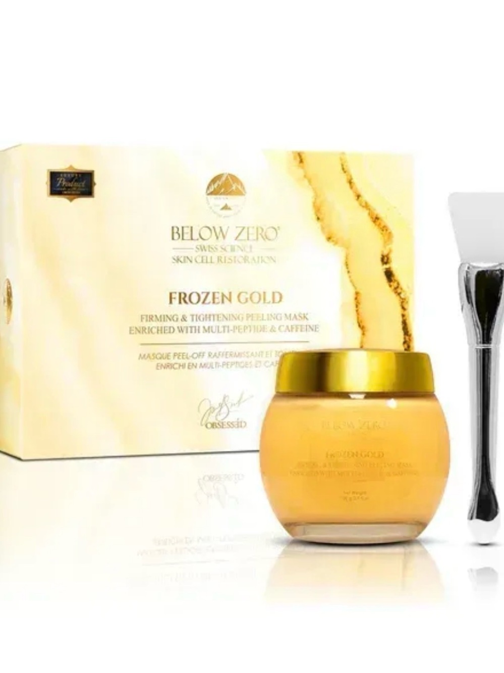 Below Zero Frozen Gold Firming Tightening Peel Off Mask Multi-Peptide Caffeine